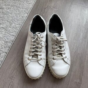 Ferragamo Cube Bianco Calf Leather Low-Top Sneakers / US 10 /white